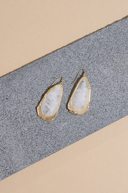 Fluid Teardrop Gemstone Statement Earrings