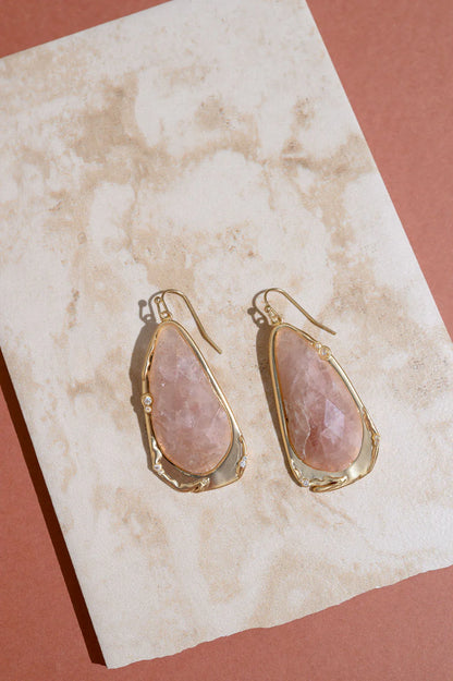 Fluid Teardrop Gemstone Statement Earrings