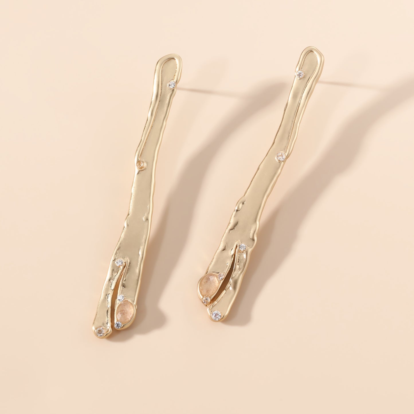 Natural Asymmetry Linear Earrings