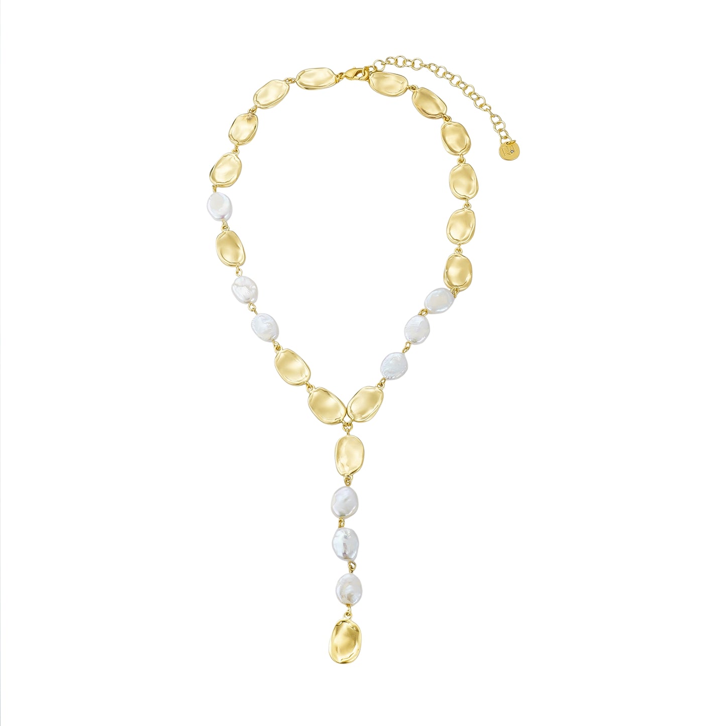 Sun-Kissed Pearls Lariat Necklace