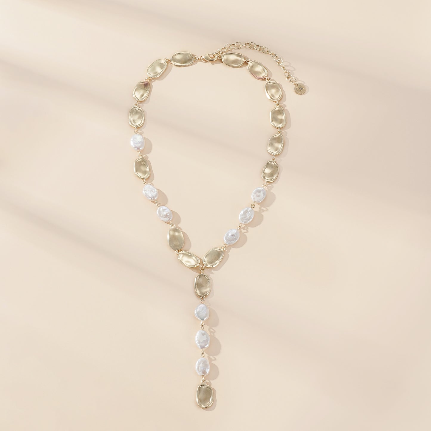 Sun-Kissed Pearls Lariat Necklace