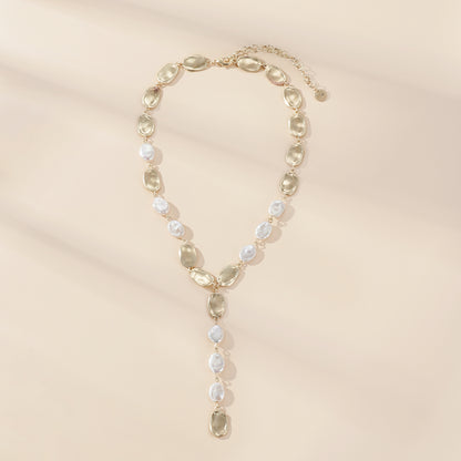 Sun-Kissed Pearls Lariat Necklace