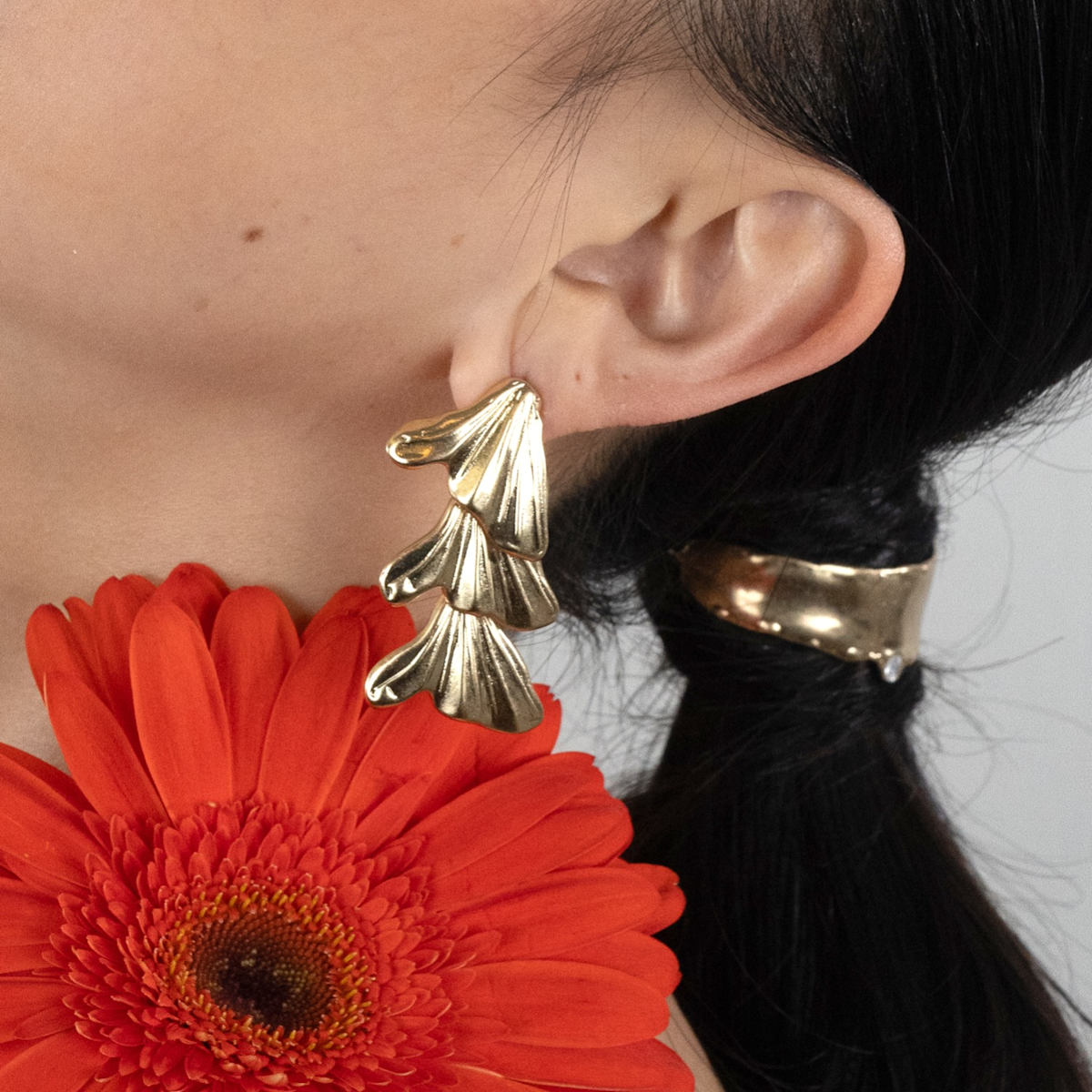 Layered Leaf Earrings