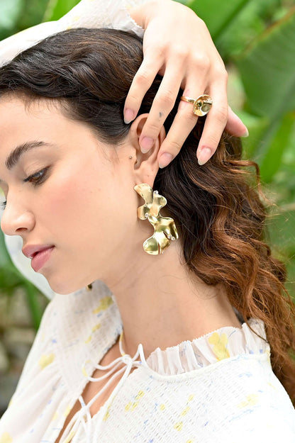 Organic Foliage Statement Earrings